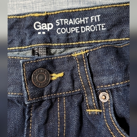 GAP Mens Old School Straights AKA Straight Fit Jeans Size 31x30 (act. inseam 29) - Picture 4 of 7